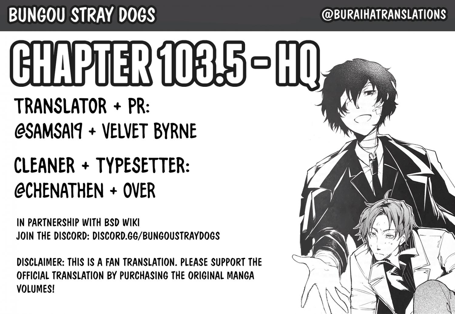 Bungou Stray Dogs Chapter 103.5 Page 1